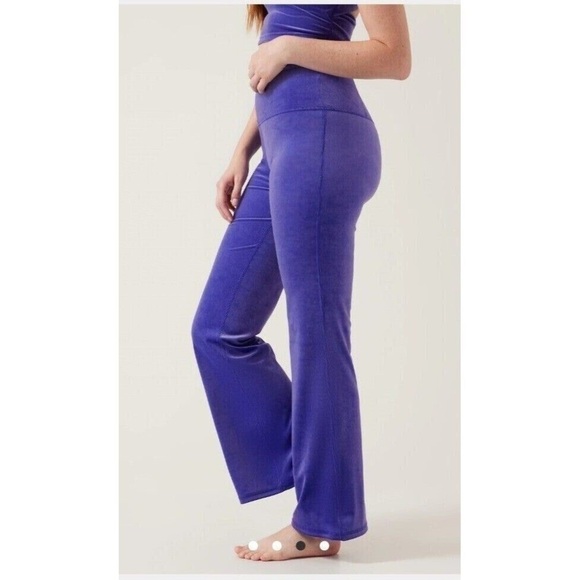 Athleta‎ Elation Velvet Flare Pant Noble Bleu NWT Size S - Picture 11 of 11